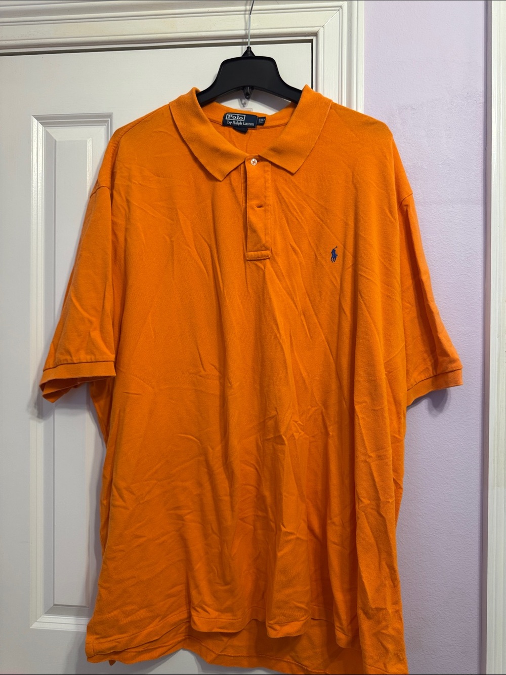 Polo by Ralph Lauren Orange Short-Sleeve Mesh Polo with Navy Pony